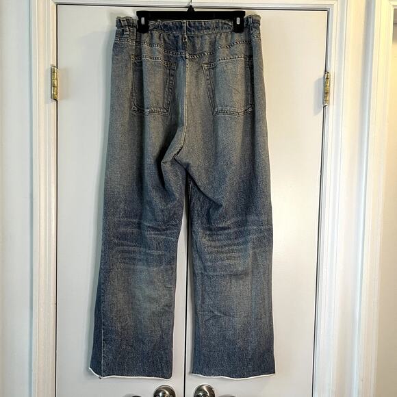 rag & bone Miramar Stretch Waist High Rise Wide Leg Jeans in Moonrise size L C7 - Picture 6 of 7